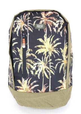 Scotch Shrunk Jungen' Tasche OS Grün Palm Print Rucksack Mit Verstellbare Träger