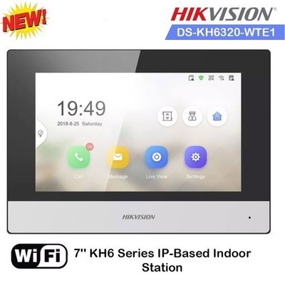 Hikvision DS-KH6320-WTE1 Video Intercom IP Indoor Station 7'' Touchscreen