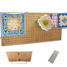 Crochet Blocking Board with Pegs, Bamboo Knitting Board, 15.5x7.7 inch,Projec...