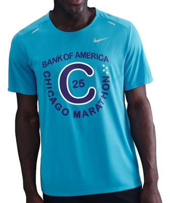 #ad Nike Bank of America Chicago Marathon 2025 Men#x27;s Rise 365 Running Tee Shirt M L $14.99