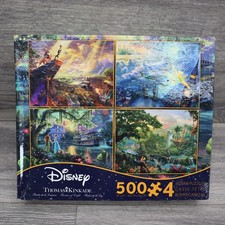 Disney Thomas Kinkade Puzzle Set 500 Piece 4 Jigsaw 18"x14" Lion King Peter Pan