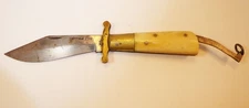 Swing Guard Sheffield Steel Folding Bowie Knife With Bone Handle