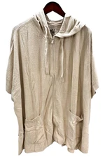 Barefoot Dreams CozyChic Ultra Lite Short Sleeve Zip Up Hoodie Almond