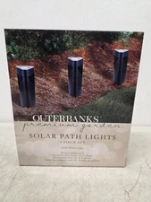 Outerbanks Premium Solar LED Path Lights 4 Pack, Waterproof Outdoor Garden Light