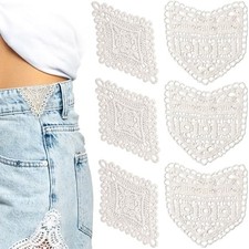 6 PCS Lace Waist Extender for Jeans Beige,6 PCS