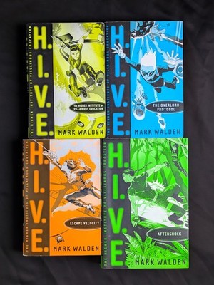 Lot Of 4 Mark Walden Books H.I.V.E. Aftershock Overlord Velocity Villainous