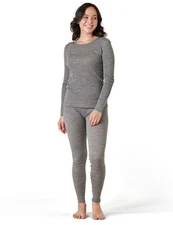 Womens 100% Merino Wool Base Layer Set Lightweight Thermal Underwear Long Joh...
