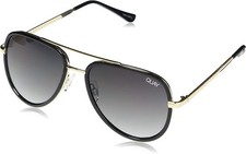QUAY Unisex All In Mini RX QT-000607 Black  Gold / Smoke Gradient Sunglasses