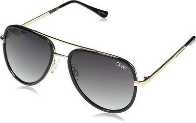 QUAY Unisex All In Mini RX QT-000607 Black & Gold / Smoke Gradient Sunglasses