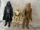 Darth Vader Star Wars 1978 VTG 15" Action Figure LOT (3) Chewbacca C3P0 NR