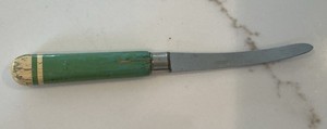 Vintage Wood Green Handle Knife Kitchenware Utensils Decor Farmhouse Utensil