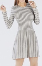 BCBGMAXAZRIA Marlin Striped Jacquard Dress  Size M