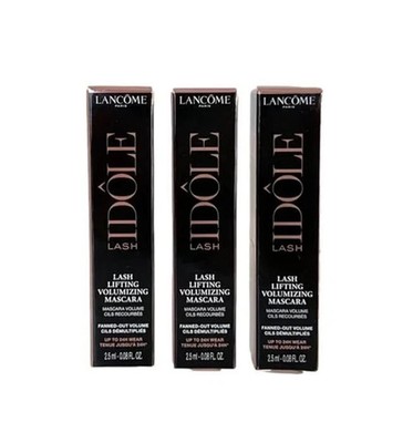3 X Lancome IDOLE Lash Lifting Volumizing Mascara Travel Size .08 oz Each Black
