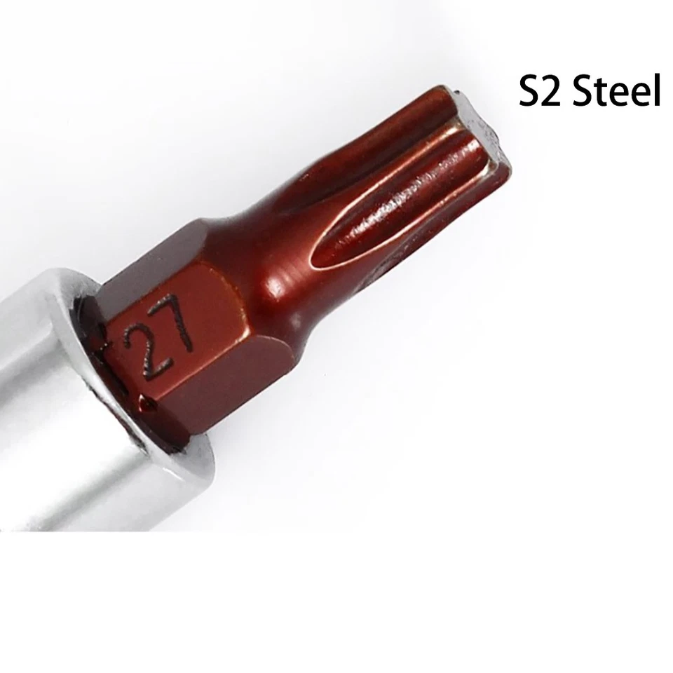 Male Torx Bit Star Socket T8 T10 T15 to T50 Torx 1/4" Drive Sockets - S2 Steel - Image 3 of 4