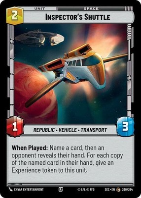x4 Inspector's Shuttle - Foil C Star Wars Secrets of Power M/NM