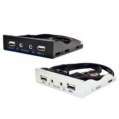 9-Pin-zu-USB-2.0-Hub-Splitter-Frontplatte für Desktops mit Audiokabel