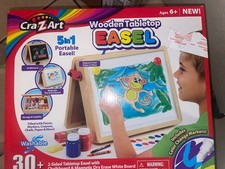 Wooden Tabletop Easel Cra-Z-art 5-in-1 w/Storage 30 pc age 6