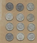 (12) 90% Silver Dimes 1946-1964 C17)