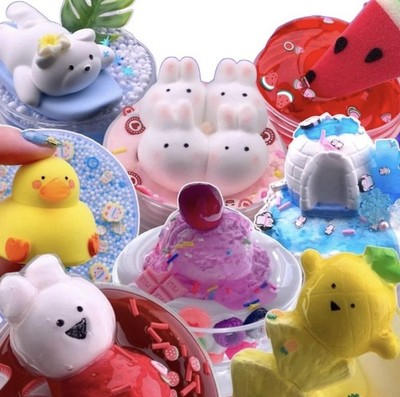 Kawaii Slime 5pcs Set Random Box Cute Soft Squishy Stress Relief Toy