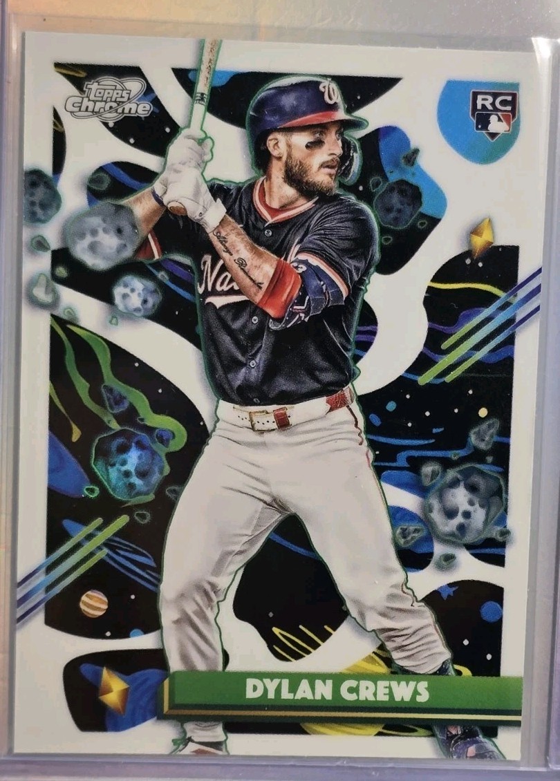 2025 Topps Cosmic Chrome Dylan Crews RC #194 Nationals White Hole Refractor