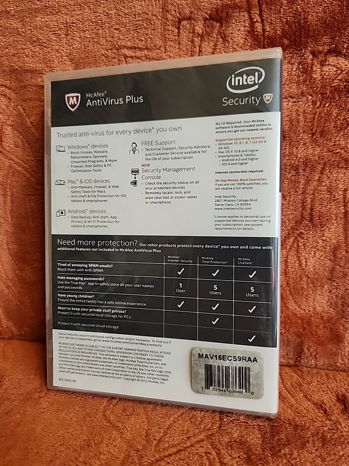 McAfee Antivirus Plus 2015. Protects All Devices. BRAND NEW. - Image 2 of 3