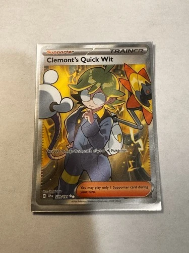 Pokémon TCG Trainer Card Clemont's Quick Wit Rare Holo, 243/191, Surging Sparks