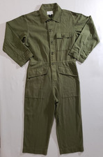 Current Elliott Coverall Jumpsuit Womens 3 Green Denim Cotton Long Sleeve