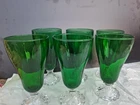 Anchor Hocking Forest Green Glasses Set of 6 Vintage Glasses