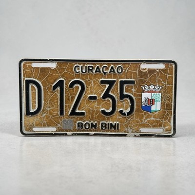 Curacao Bon Bini License Plate D 12-35 Retired And Rustic