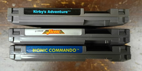 3 Nintendo NES Games - Kirby's Adventure, Bionic Commando, & Jackal - Authentic 