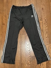 Vintage Adidas Firebird Trefoil Logo Track Pants 3 Stripe Black Men s Size Large