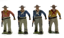 Four Vintage Britains Lead Cowboy Walking with Pistol 55B