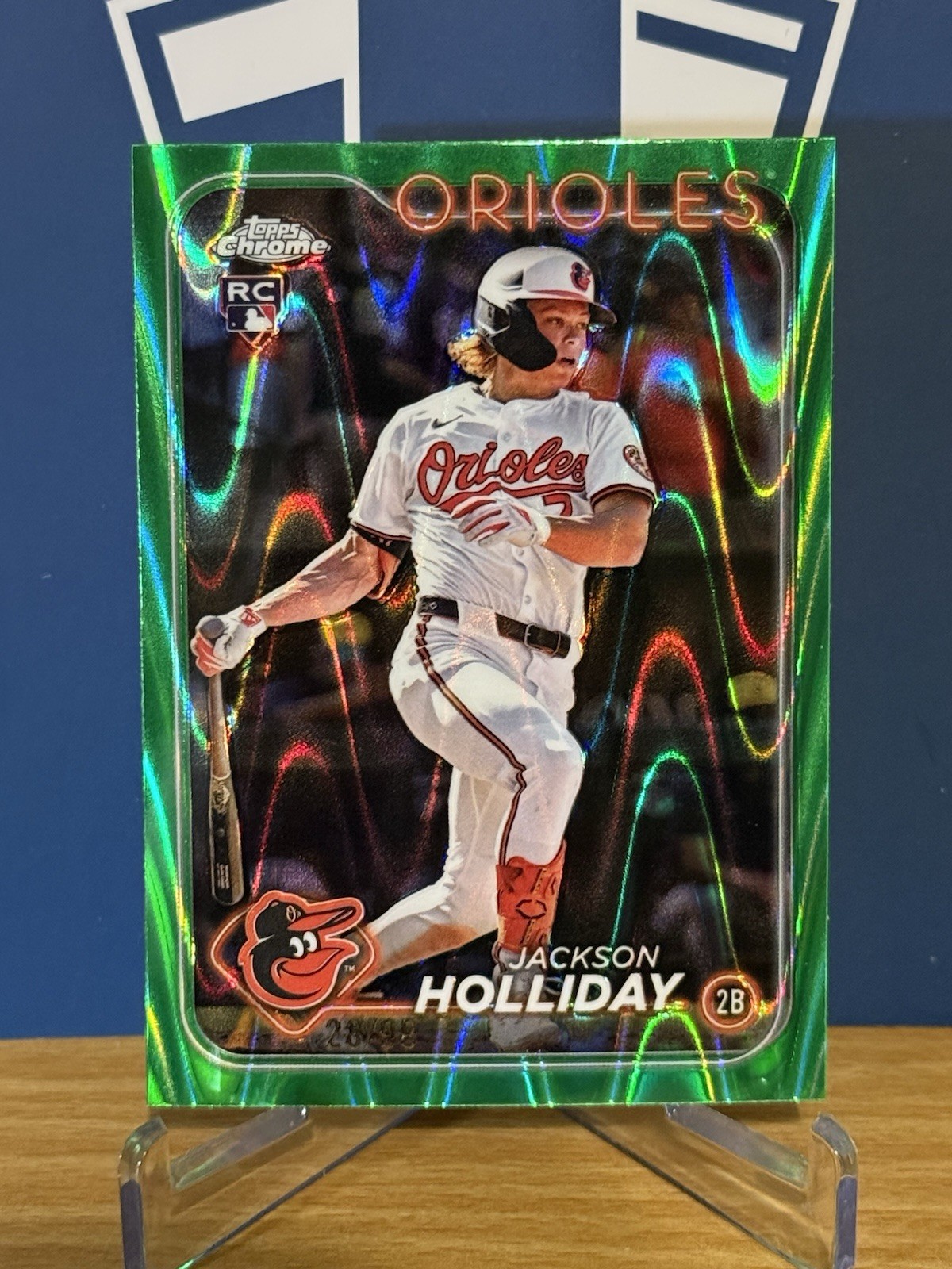 2024 Topps Chrome Update Jackson Holliday USC200 Green RayWave Refractor /99