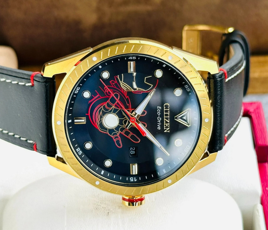 Citizen BM6992-09W Marvel Tony Stark Gold Tone Black Dial Men's