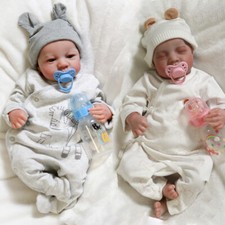 18" Reborn Baby Dolls Twins Boy/Girl Vinyl Silicone Realistic Real Newborn Doll