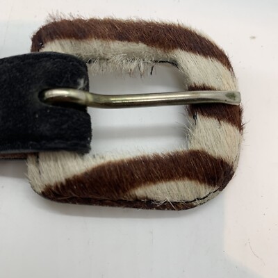 vtg Amiee Lynn suede belt Size M Black W Pony-style calfskin  display picture 3