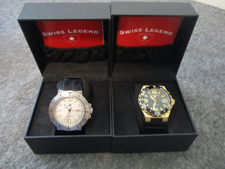 SWISS LEGEND MENS WATCH (2) 50mm CHALLENGER+46mm EXPEDITION +BOX/BOOKS-NEW BATTS - image 2 of 4