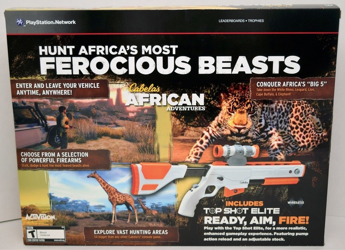 NEW PS3 Cabela's African Adventures Game w/Top Shot Elite Rifle