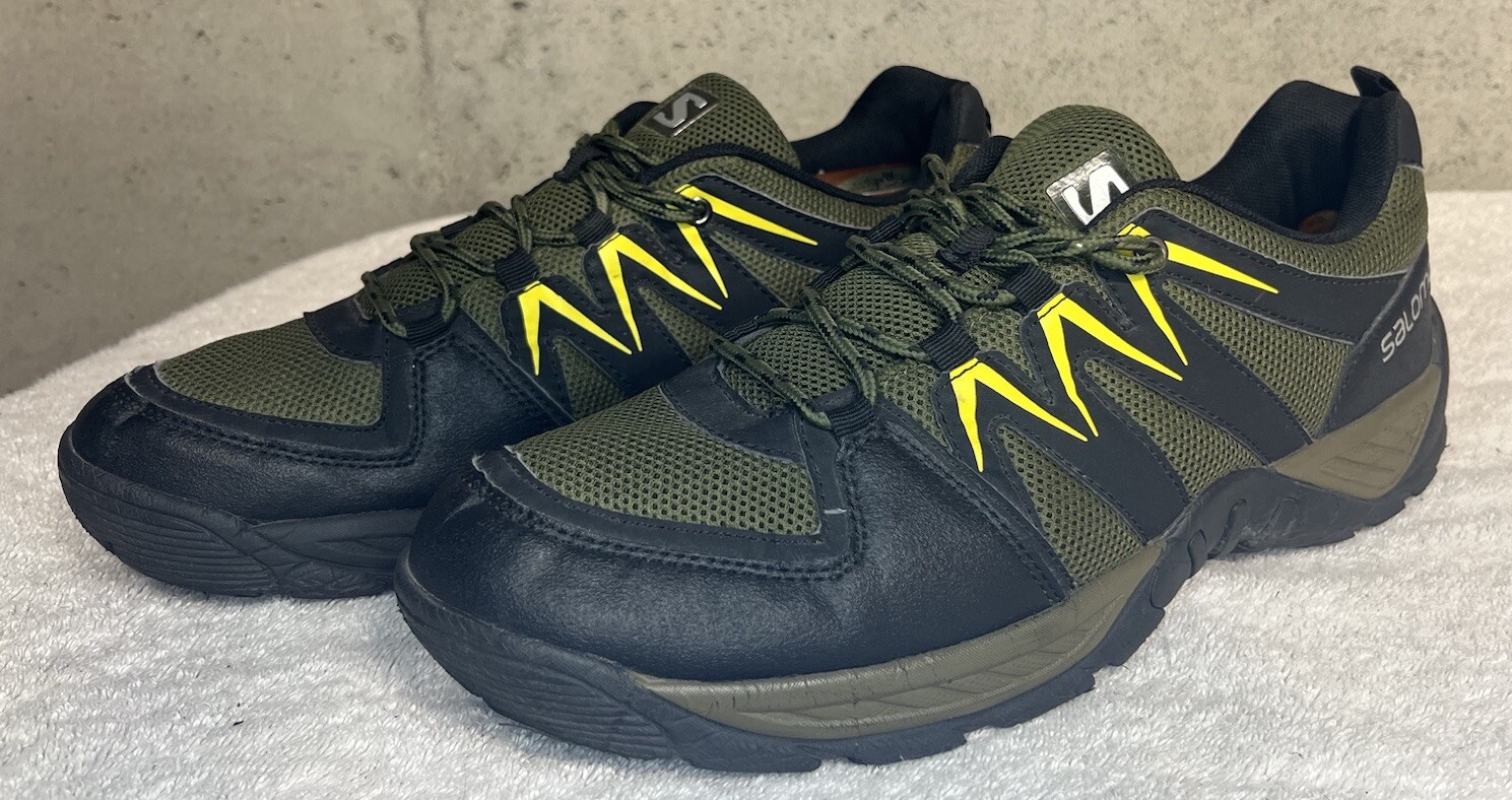 SALOMON Scarpe Uomo 12 Escursionismo Tattico Basso Verde Stivali DB 0611 Leggere