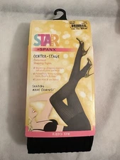 Spanx Star Power Center Stage Patterned  Shaping Tights Ribbed Row Sz C Bacbl