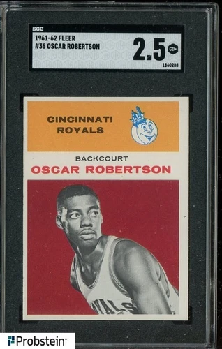 1961-62 Fleer Basketball #36 Oscar Robertson Royals RC Rookie HOF SGC 2.5