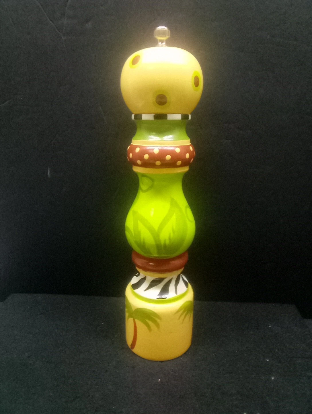 Jessie Mac Wooden Pepper Mill Grinders/Shakers Hand Painted Colorful