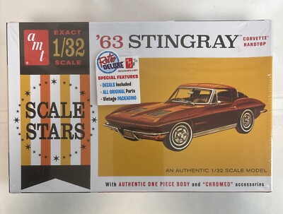 New AMT 1/32 Scale 1963 Chevy Stingray Corvette Hardtop Plastic Model Kit