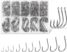 Carbon Steel Fishing Hooks 500Pcs/90Pcs, Circle Hooks Assortment for Saltwater F