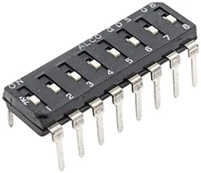 10 Pack 8 Switch DIP Switch, 16-pin, End to End Stackable, Low Profile (20.3mm)