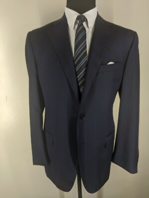 Canali  Italy Recent Blue  Wool Sport Coat 2 Btn-No Pants  44 Long- Near Mint