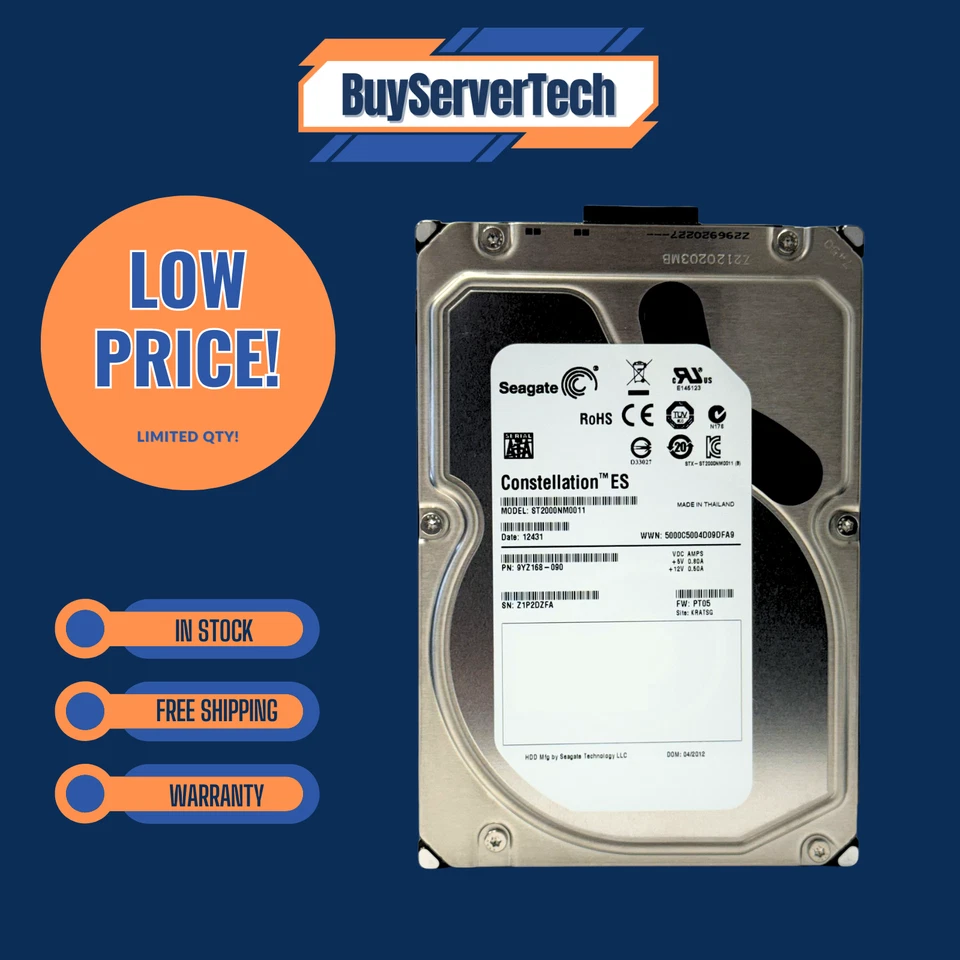 Seagate Constellation ES ST2000NM0011 2TB 7200RPM 3.5" SATA 6Gb/s 64MB HDD - Image 4 of 4