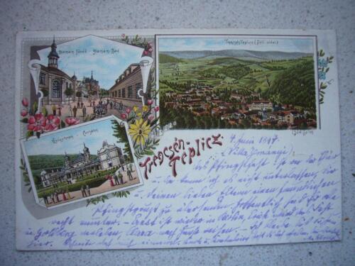 168) LITHO Postcard 1897 TRENCSEN TEPLITZ Bohemia SILESIA Czech Republic - View - Picture 1 of 3