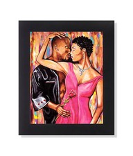 African American Black Couple A Rose with Love Wall Picture 8x10 Art Print