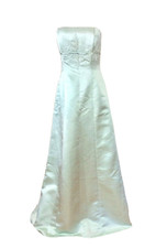 COUTURE COLLECTION GREEN SATIN BEADED PROM, WEDDING, FORMAL GOWN, SIZE 8, NWT